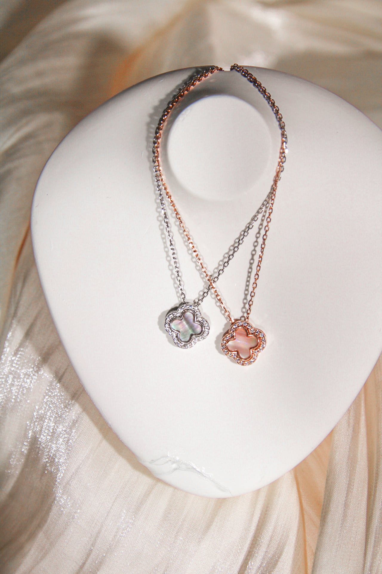 Laine Double Sided Clover MOP Necklace