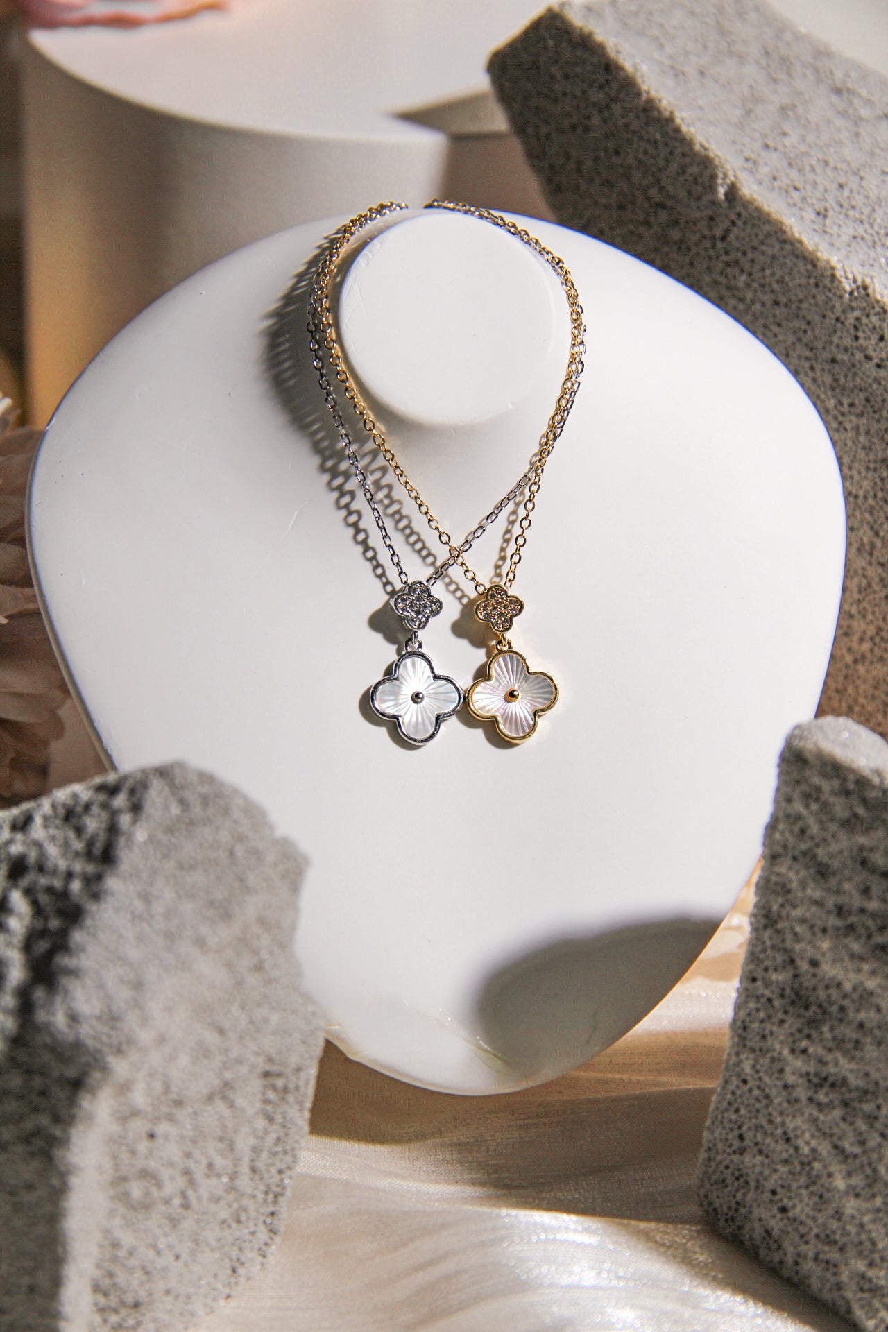 Irie Dainty Double Clover Necklace