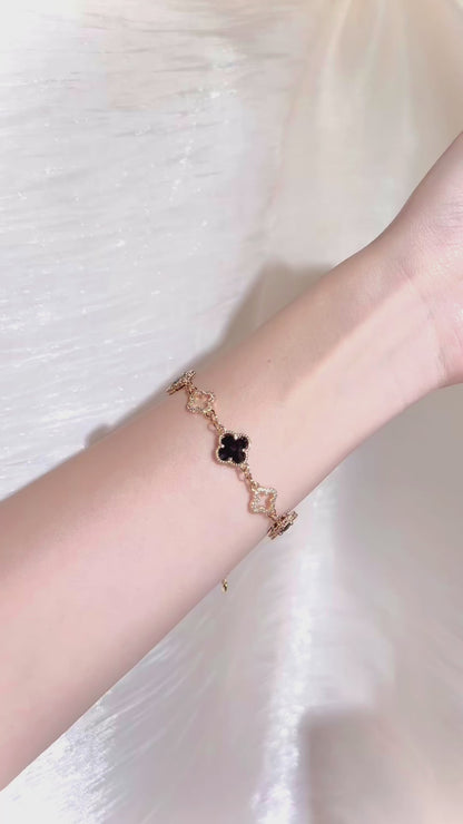 Aida Black Clover Bracelet