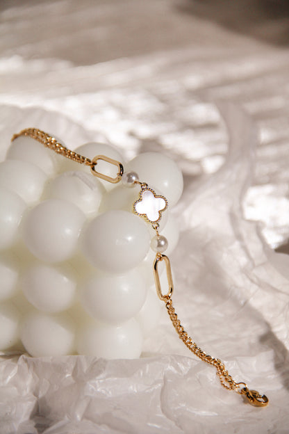 Flo Clover and Pearls Bracelet