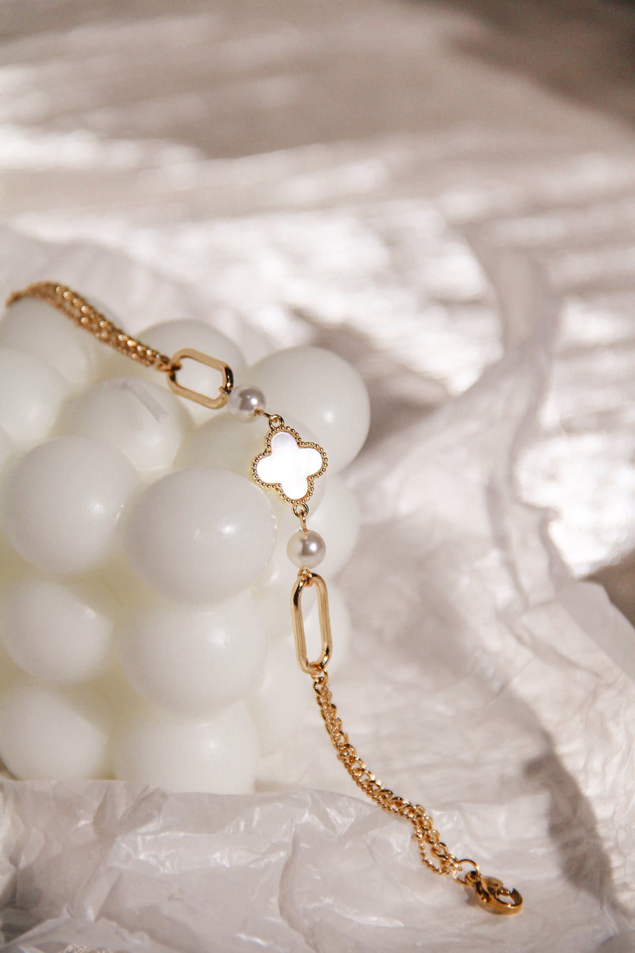 Flo Clover and Pearls Bracelet