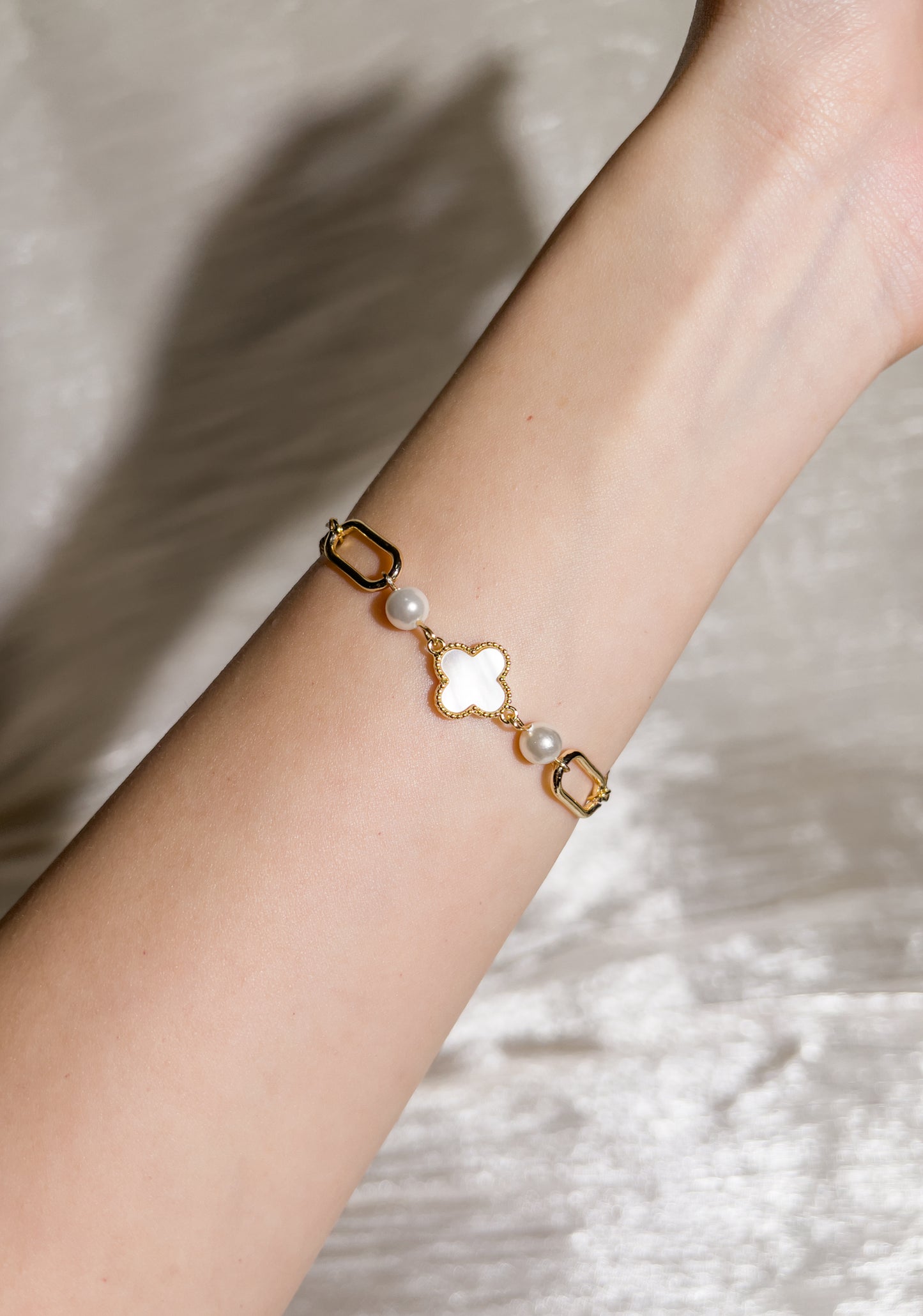 Flo Clover and Pearls Bracelet